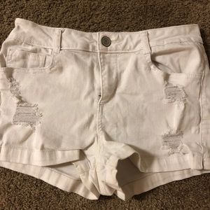 White Jean shorts
